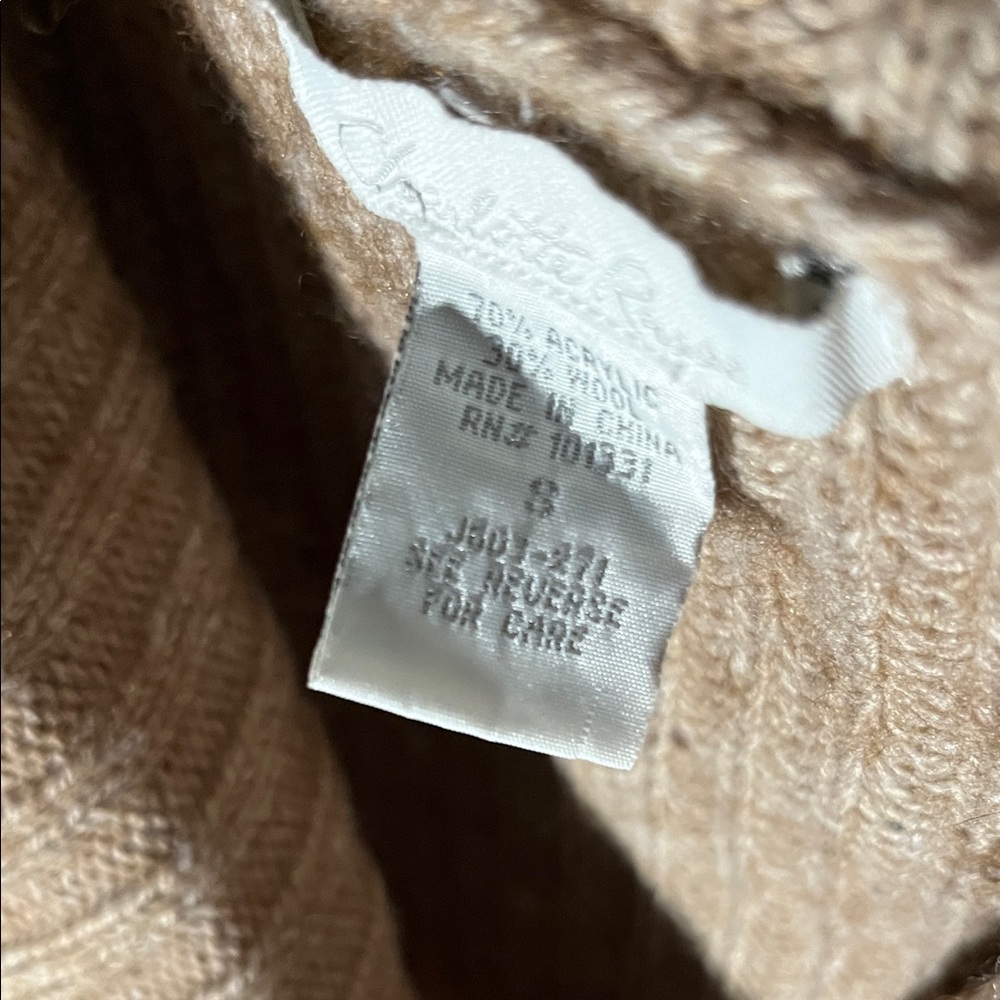 Cozy Charlotte Russe Tan and Cream Marled Women's Sweater - Picture 3 of 9